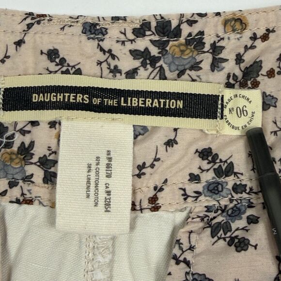 Daughters Of The Liberation Anthropologie Off White Linen Chino Shorts Women’s 6 - Picture 5 of 7